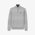 Pull gris clair à col montant zippé