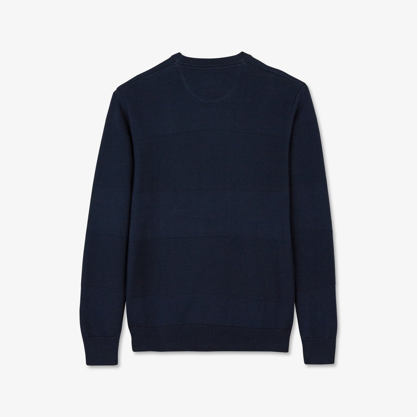 Pull bleu foncé à col rond jeu de maille