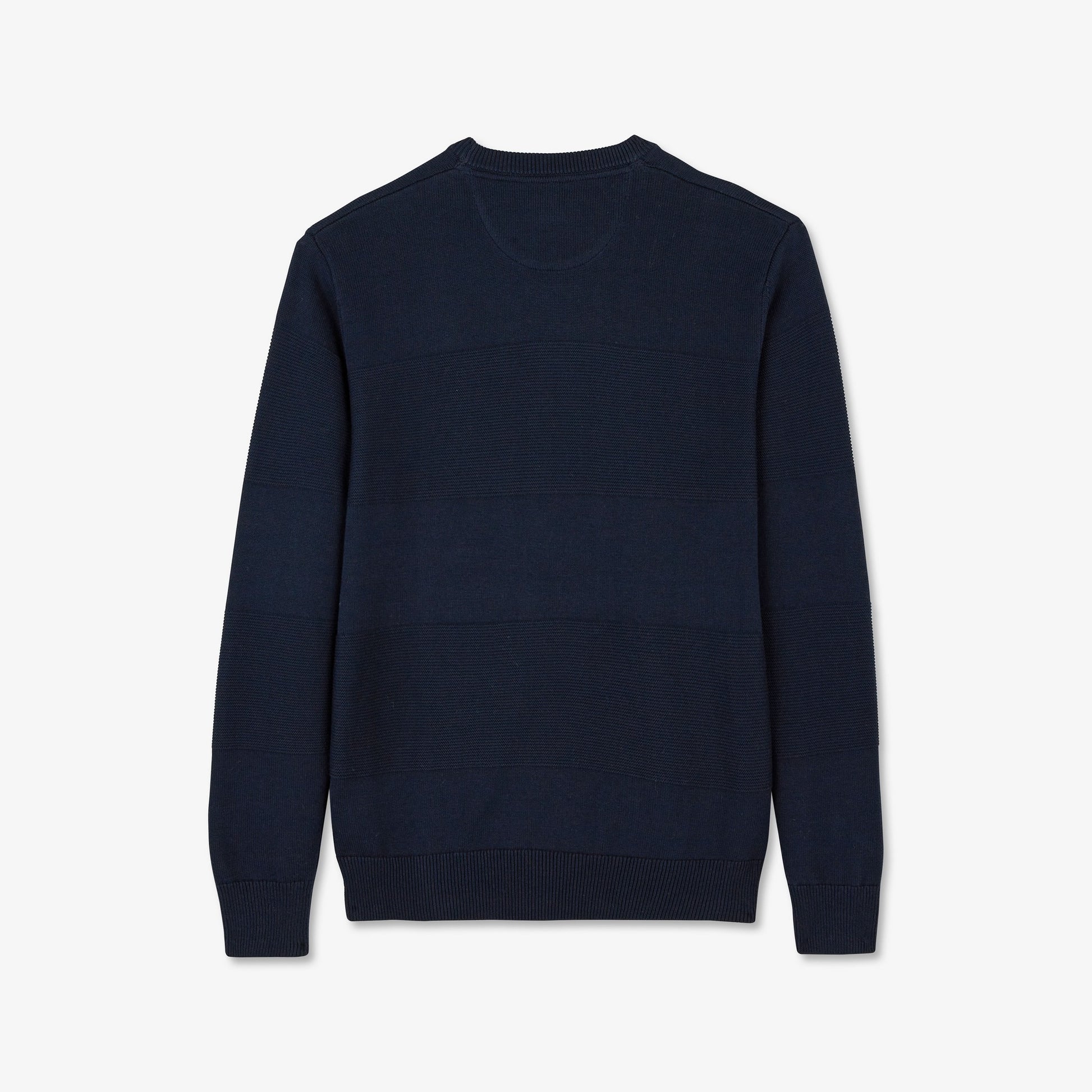 Pull bleu foncé à col rond jeu de maille