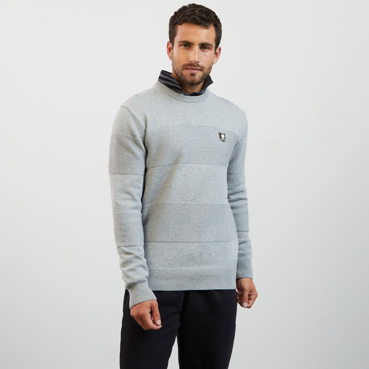 Pulls Homme | Pull gris camionneur en coton color-block Marine Ep (Blf) |  Eden Park - Nicola Horsfall