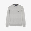 Pull gris clair à col rond jeu de maille