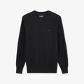 Pull noir uni en maille fantaisie