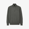 Grey zip-neck jumper in decorative cable knit