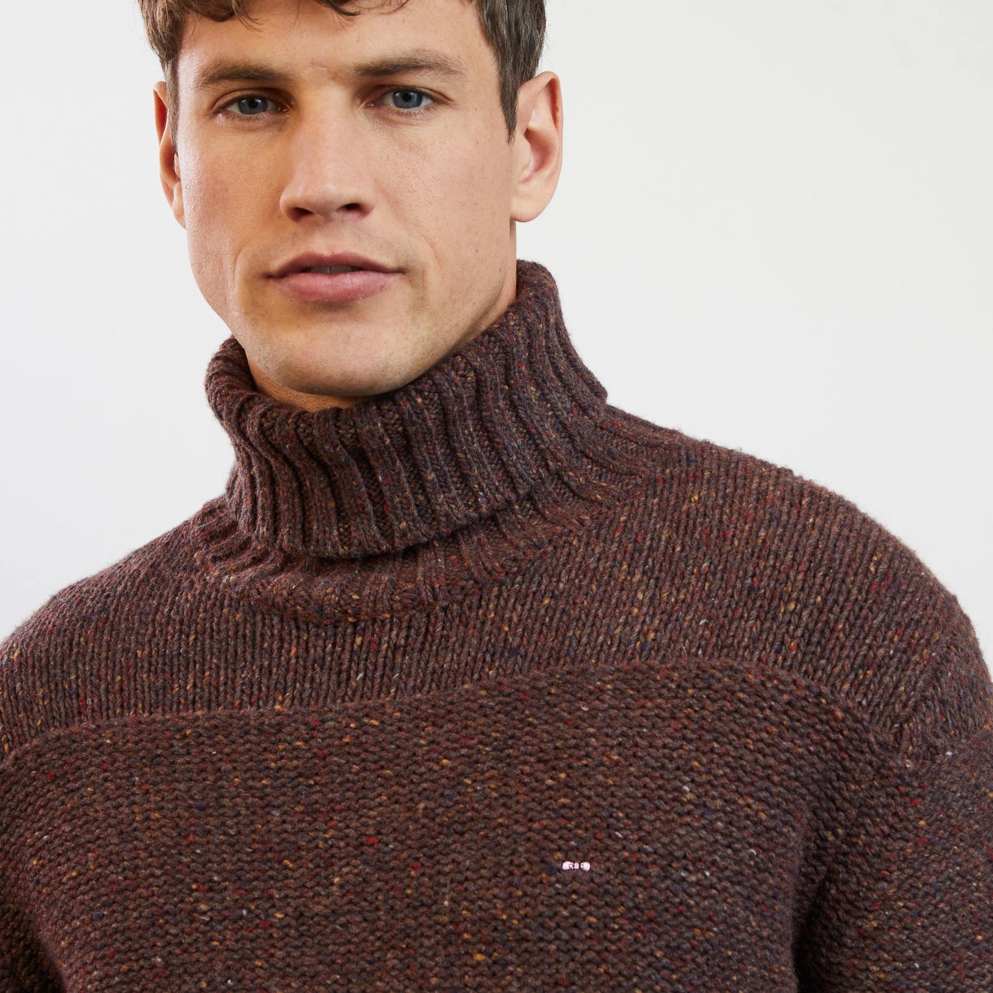 Dark blue zip cardigan in rib knit
