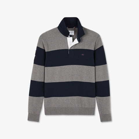 Grey circle jumper with XV de France embroidery - Image 2