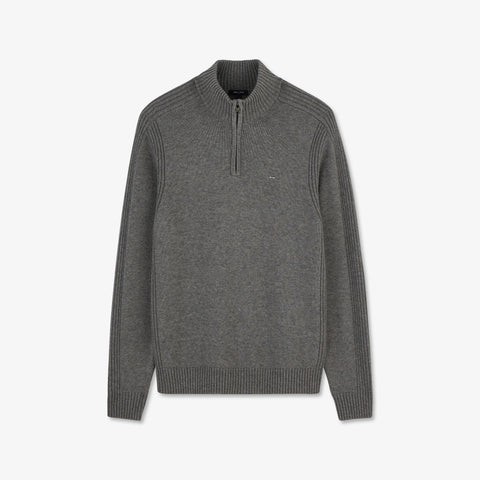 Pull gris camionneur en jeu de maille - Image 2