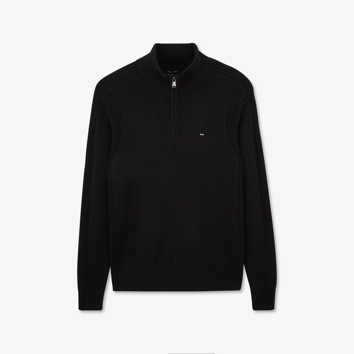 Pull noir camionneur en jeu de maille