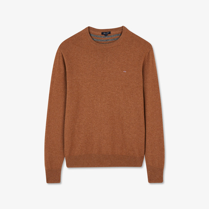 Pull marron uni en cachemire