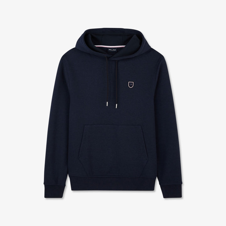 Sweat bleu foncé uni à capuche