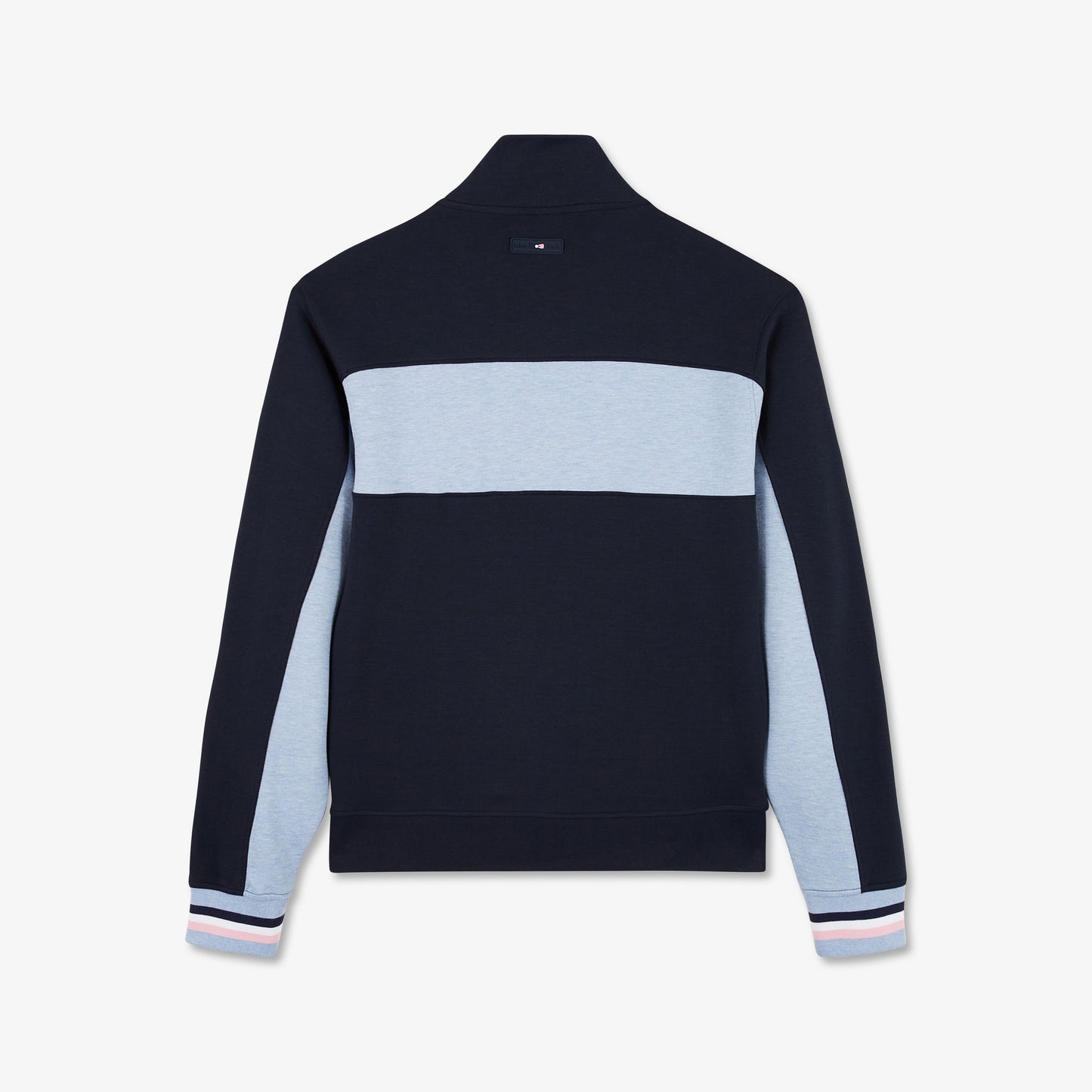 Sweat bleu clair zippé colorblock