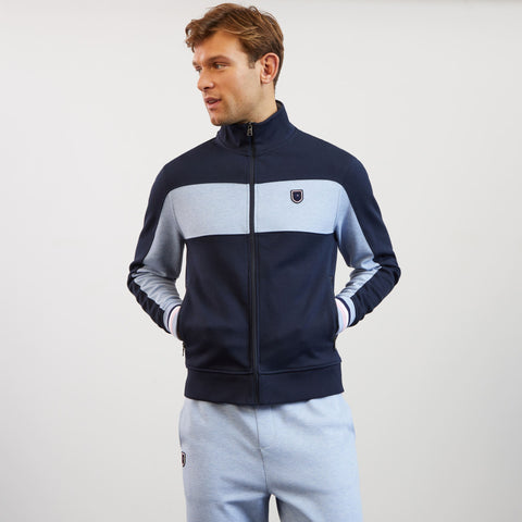 Sweat bleu clair zippé colorblock - Image 3