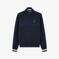 Sweat bleu foncé zippé colorblock