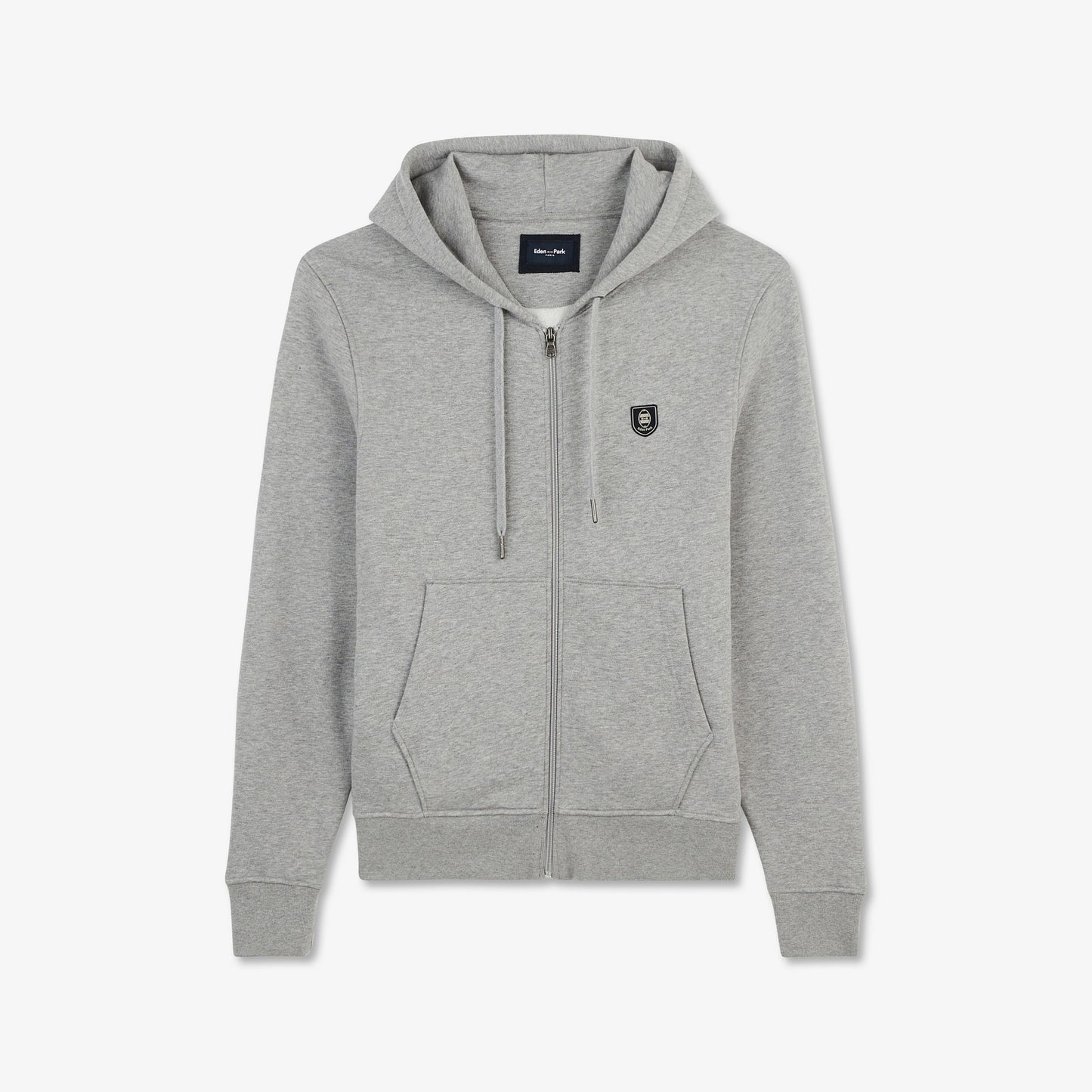 Sweat gris zippée à capuche
