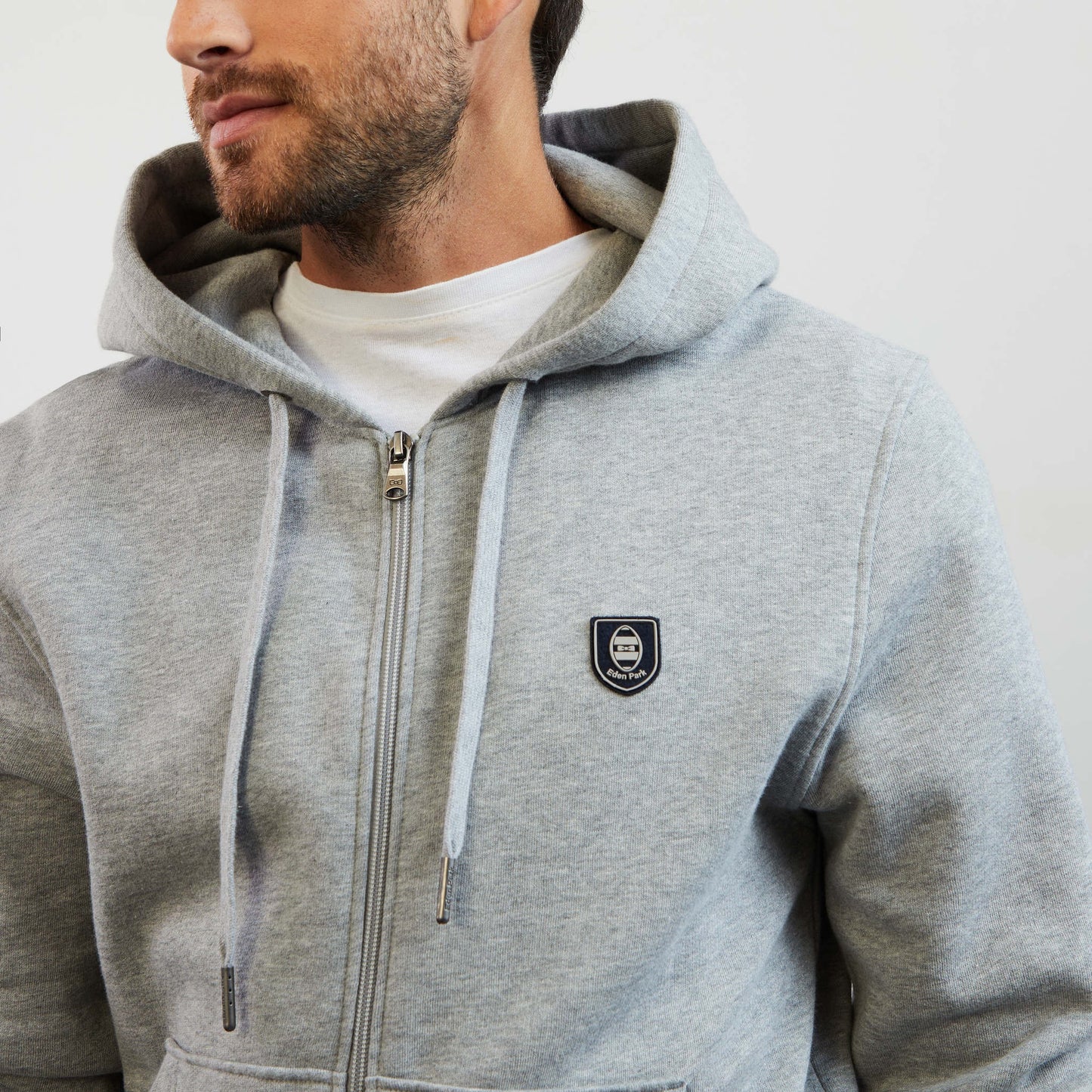 Sweat gris zippée à capuche