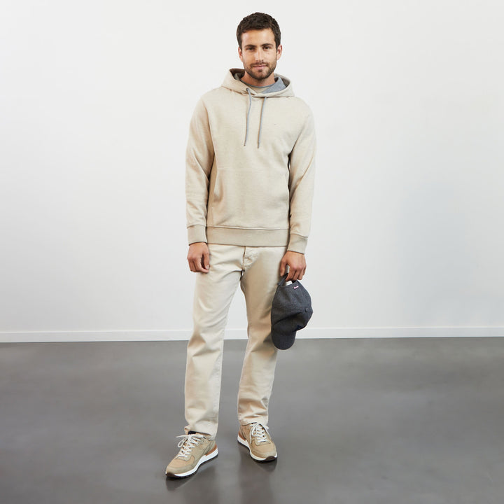 Sweat beige à capuche