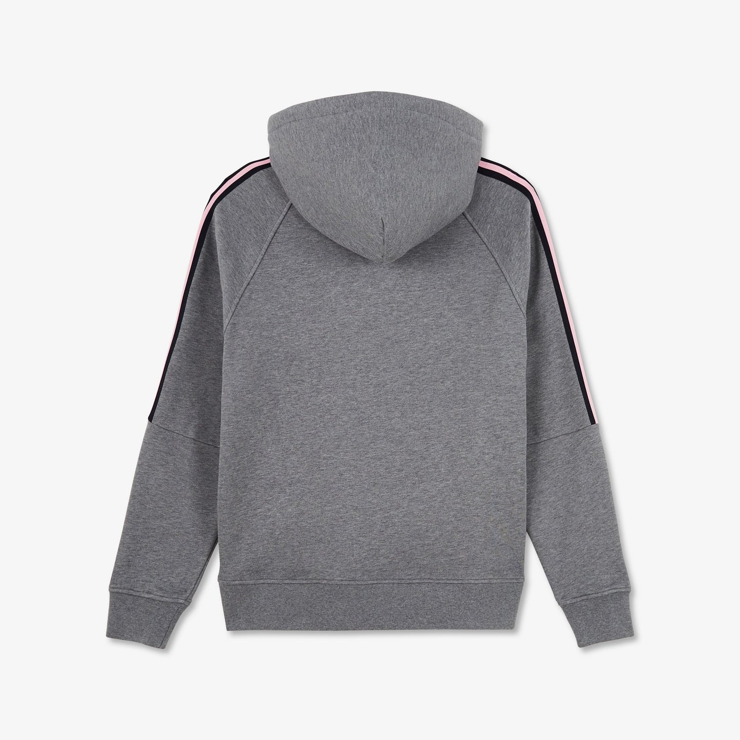 Grey hooded sweatshirt with flocked Eden Park details