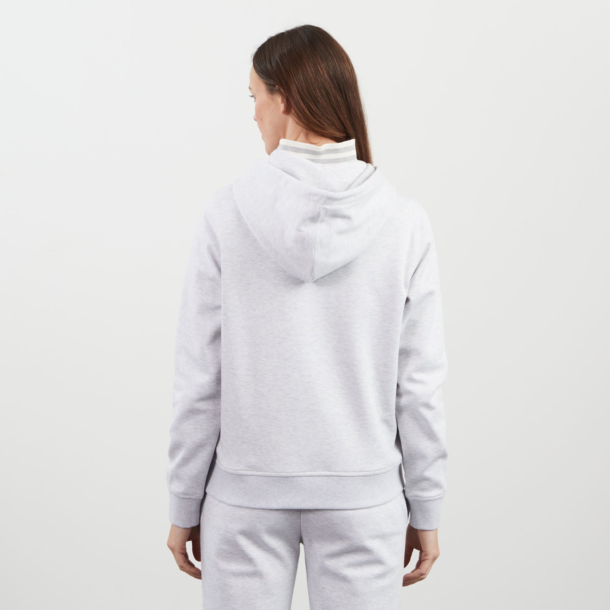 Sweat-shirt maxi uni à capuche gris clair mélange | Terranova