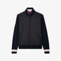 Sweat bleu marine zippé à col montant