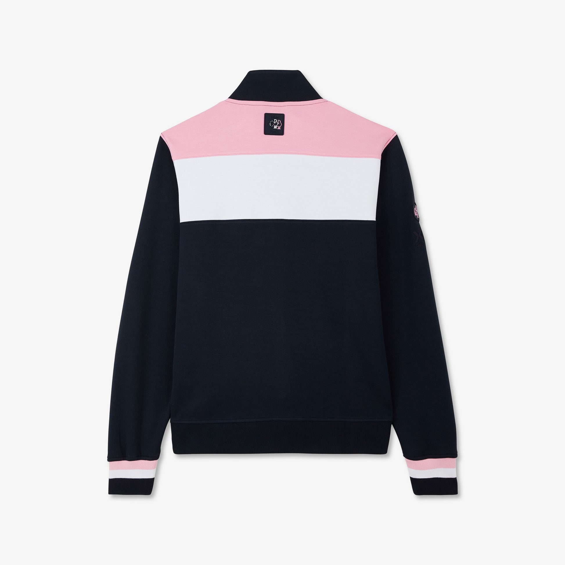 Sweat bleu marine zippé à col montant