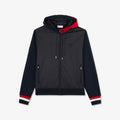 Sweat bleu marine colorblock zippé à capuche