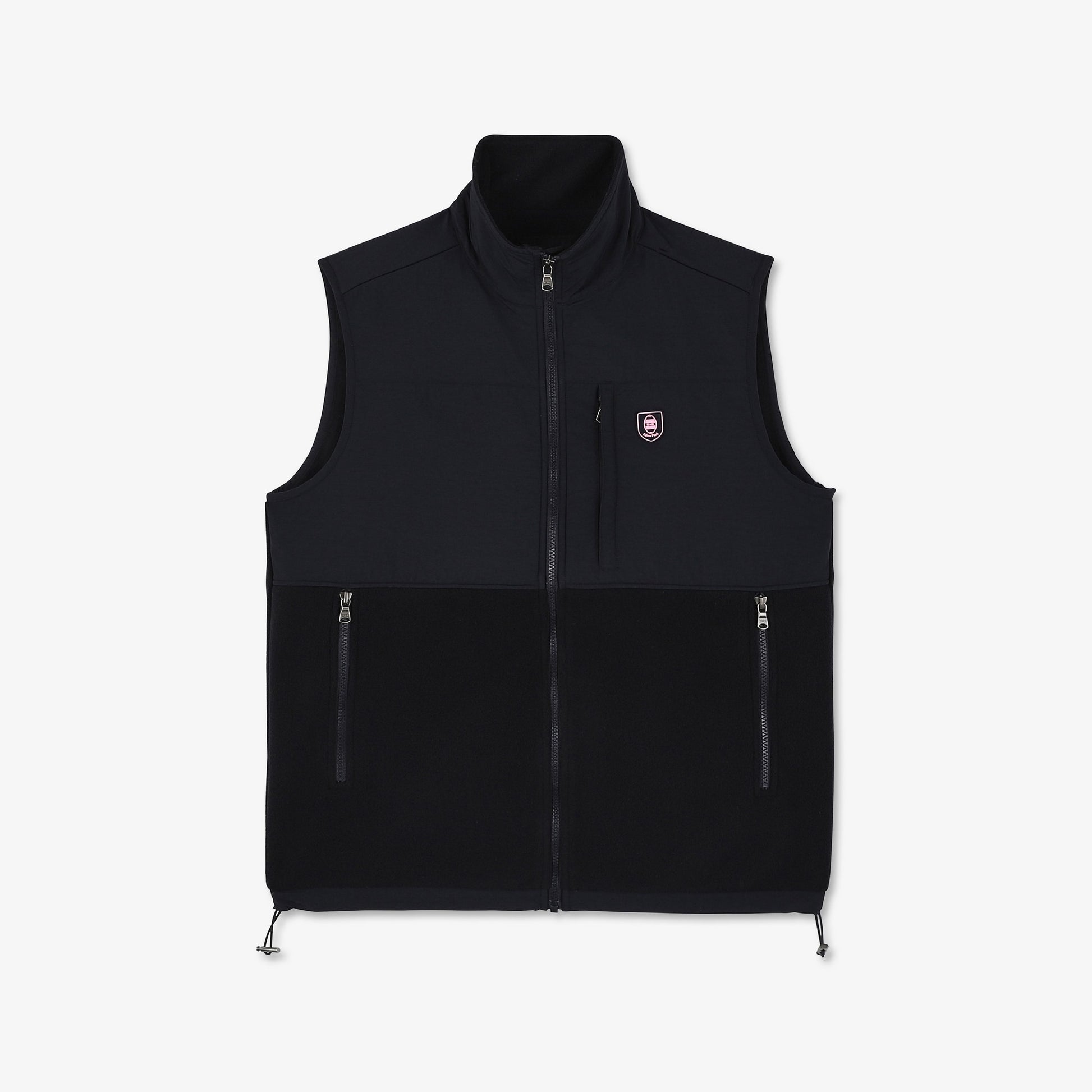 Sweat bleu foncé bimatière sans manches