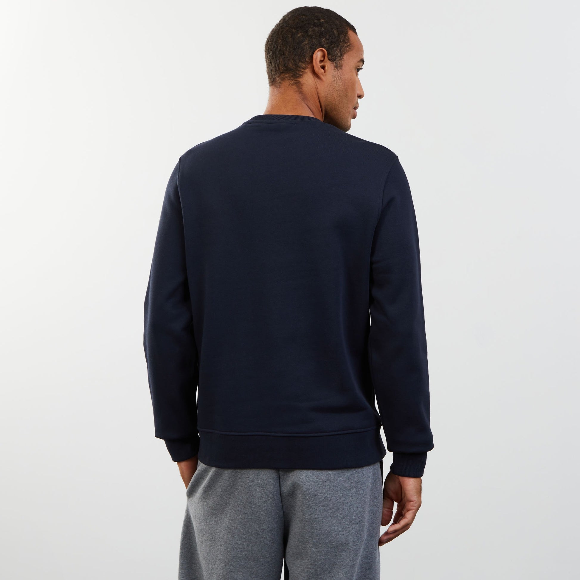 Sweat bleu foncé uni à col rond