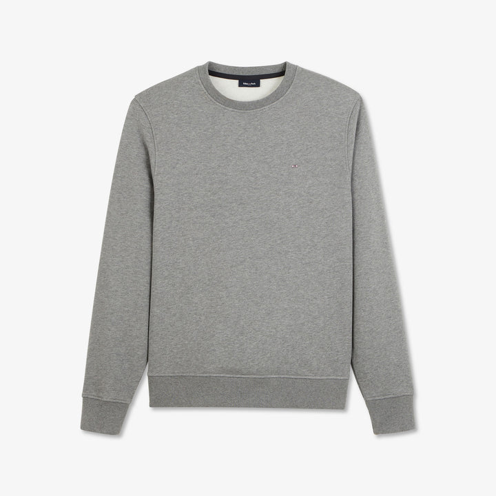 Sweat gris uni à col rond