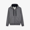 Sweat gris zippé à capuche