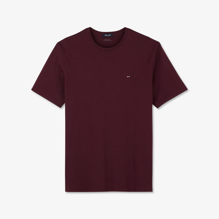 T-shirt bordeaux manches courtes en coton Pima