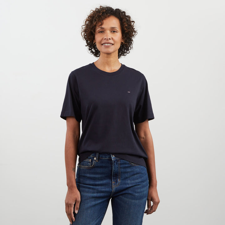 T-shirt bleu marine manches courtes