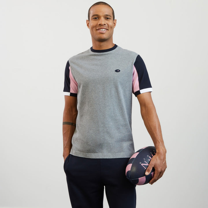 T-shirt colorblock rose à broderie 10 dos