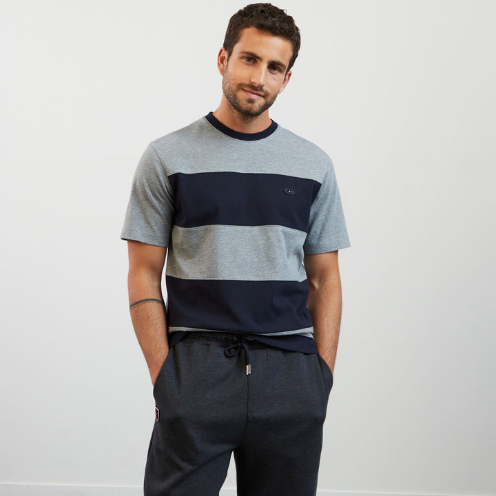 T-shirt gris cerclé à broderie 10 dos