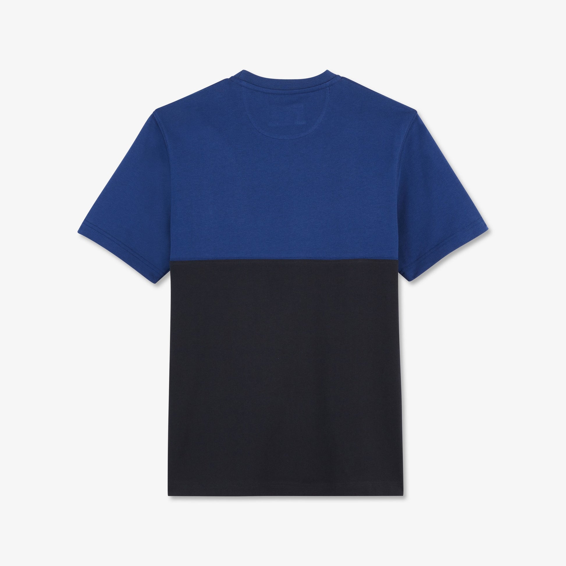 T-shirt bleu foncé manches courtes colorblock