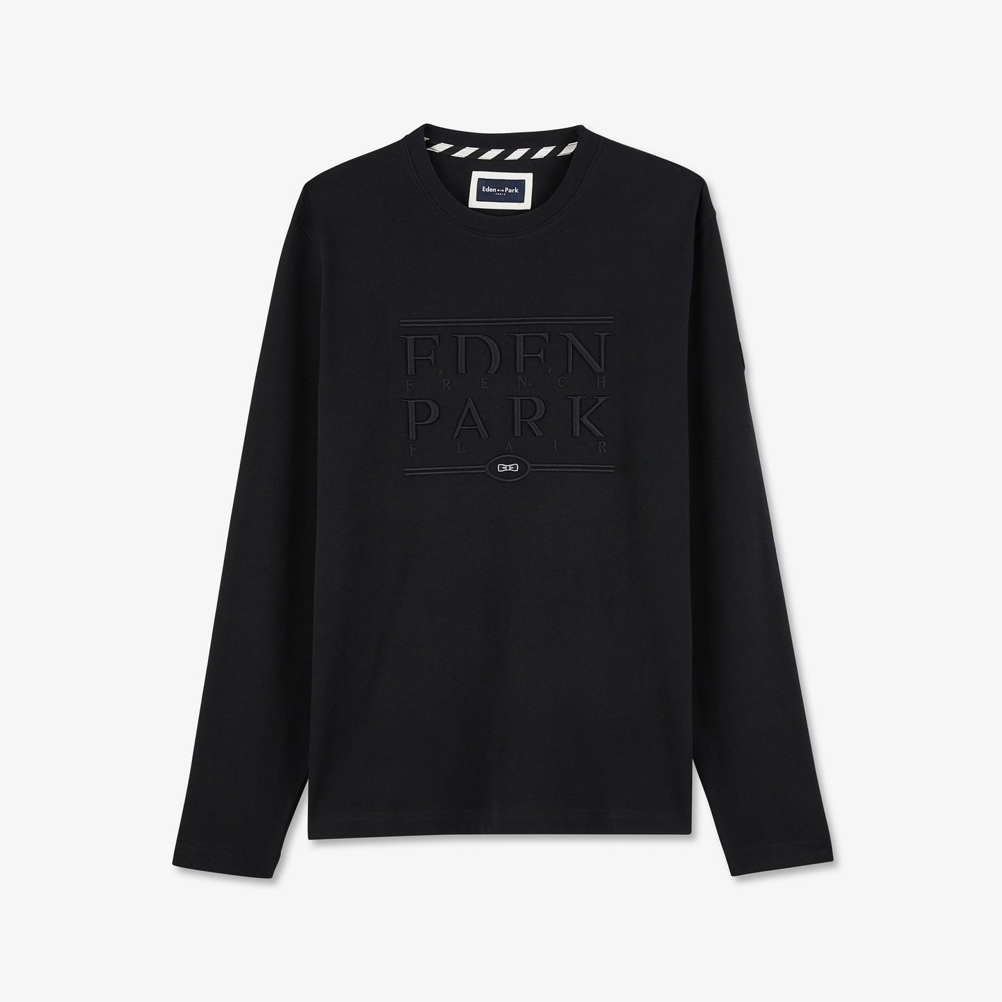 T-shirt noir manches longues broderie Eden Park French Flair