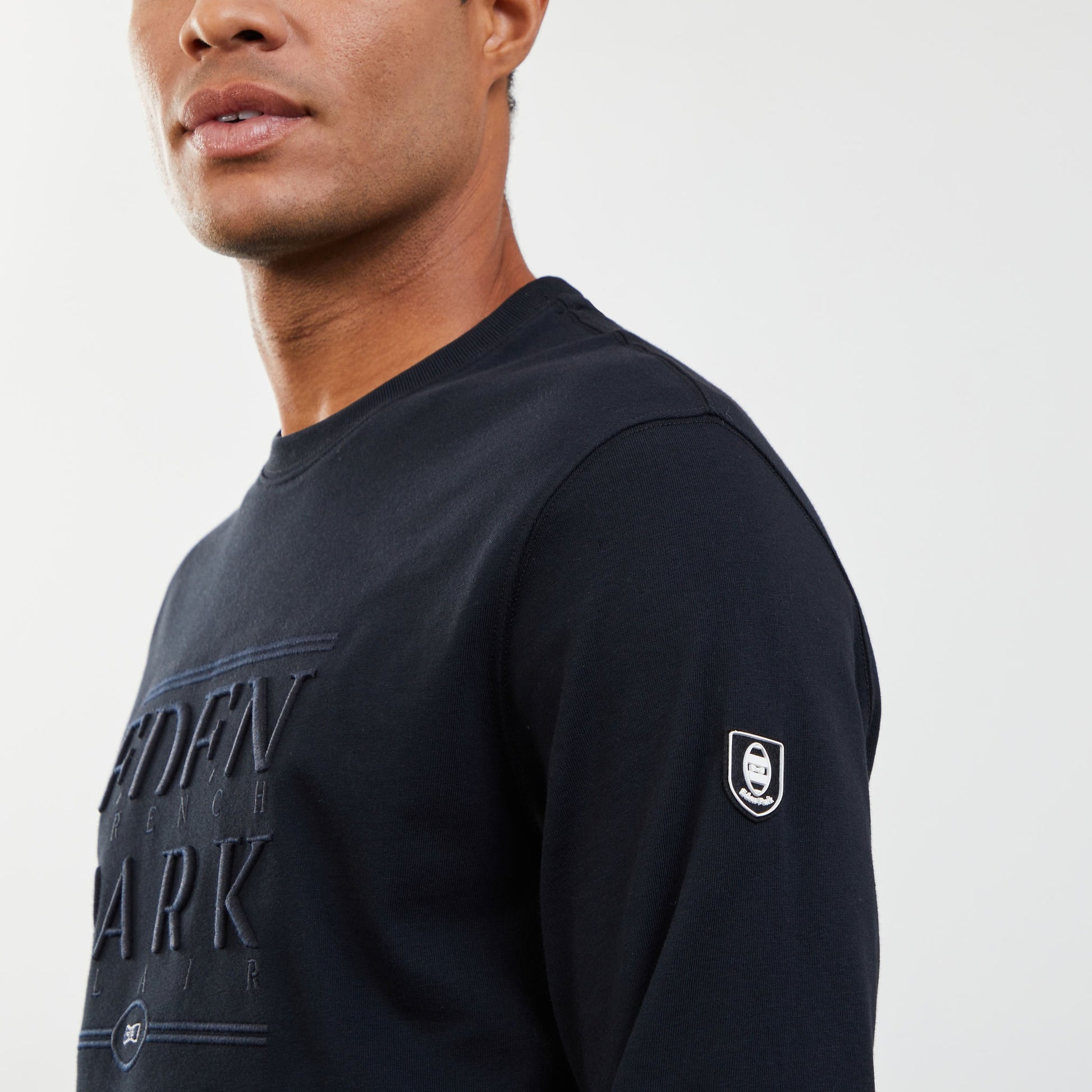 T-shirt noir manches longues broderie Eden Park French Flair
