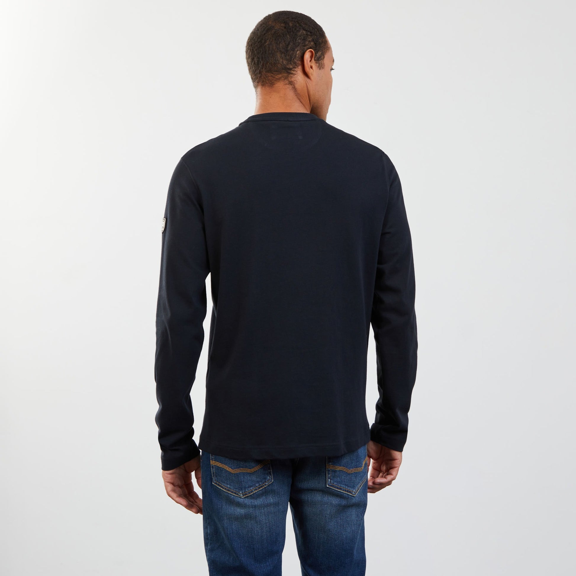 T-shirt noir manches longues broderie Eden Park French Flair