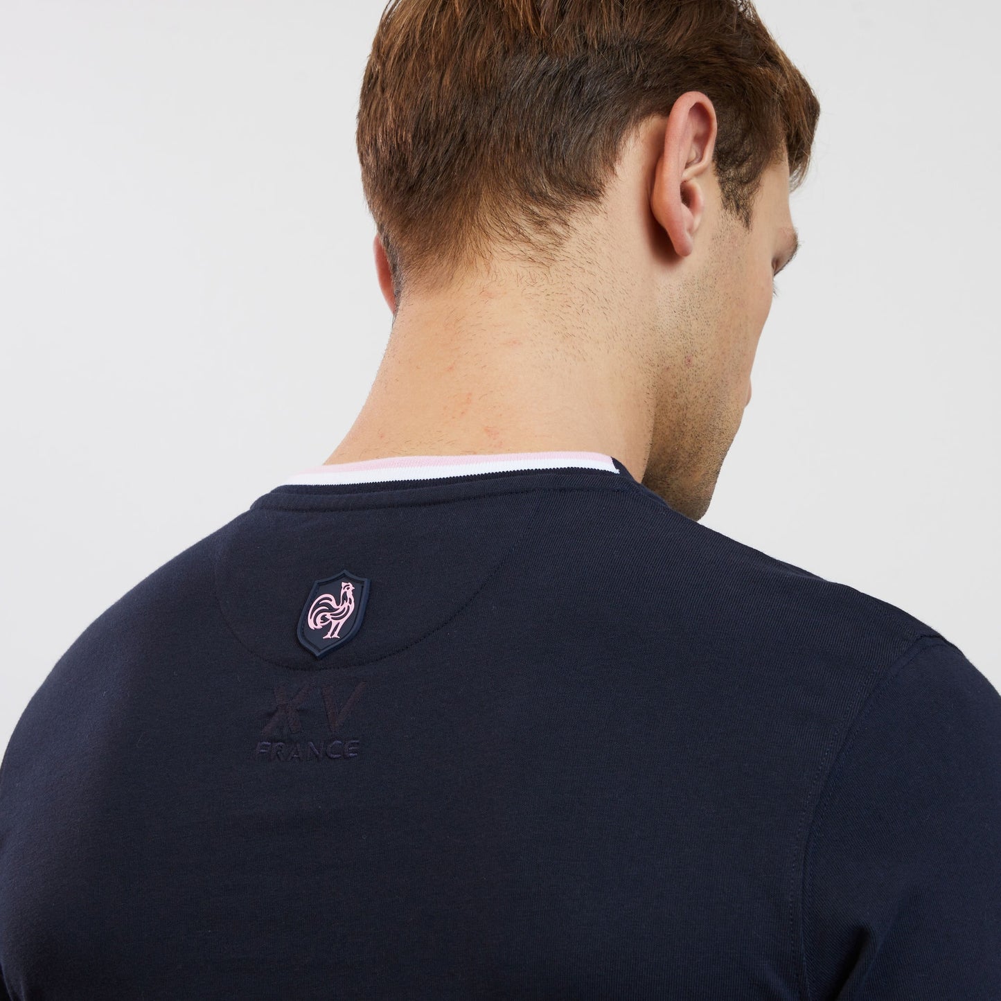 T-shirt bleu foncé manches longues à sérigraphie XV de France