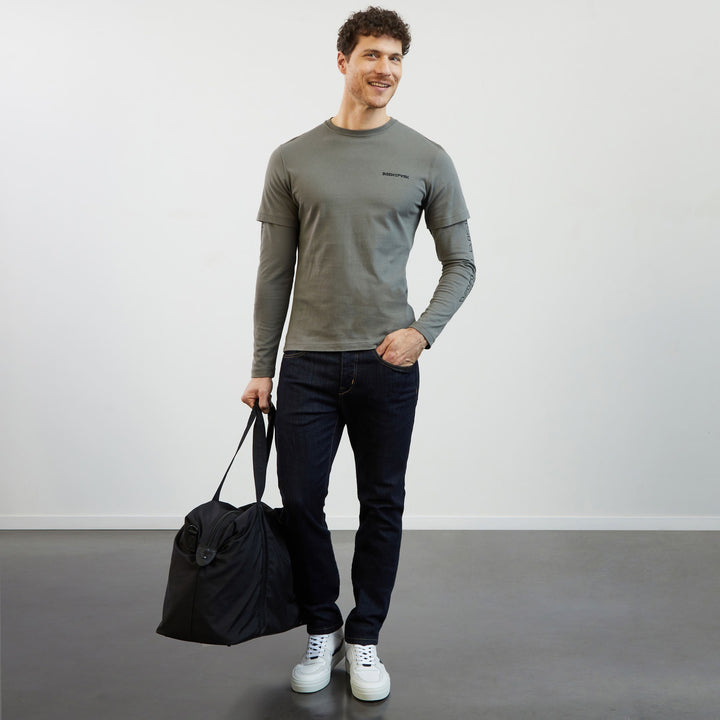 T-shirt gris doubles manches
