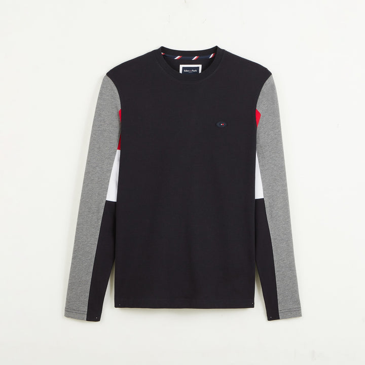 T-shirt colorblock rouge manches longues à broderie 10