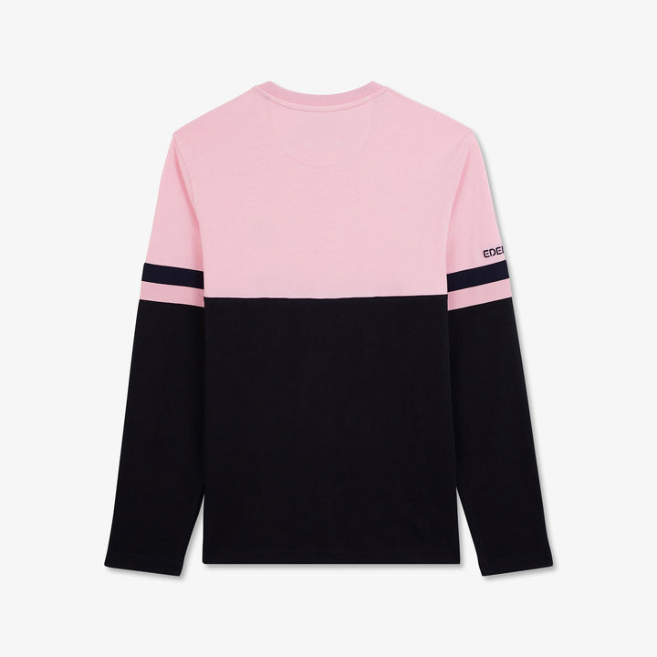 T-shirt bleu marine colorblock à manches longues
