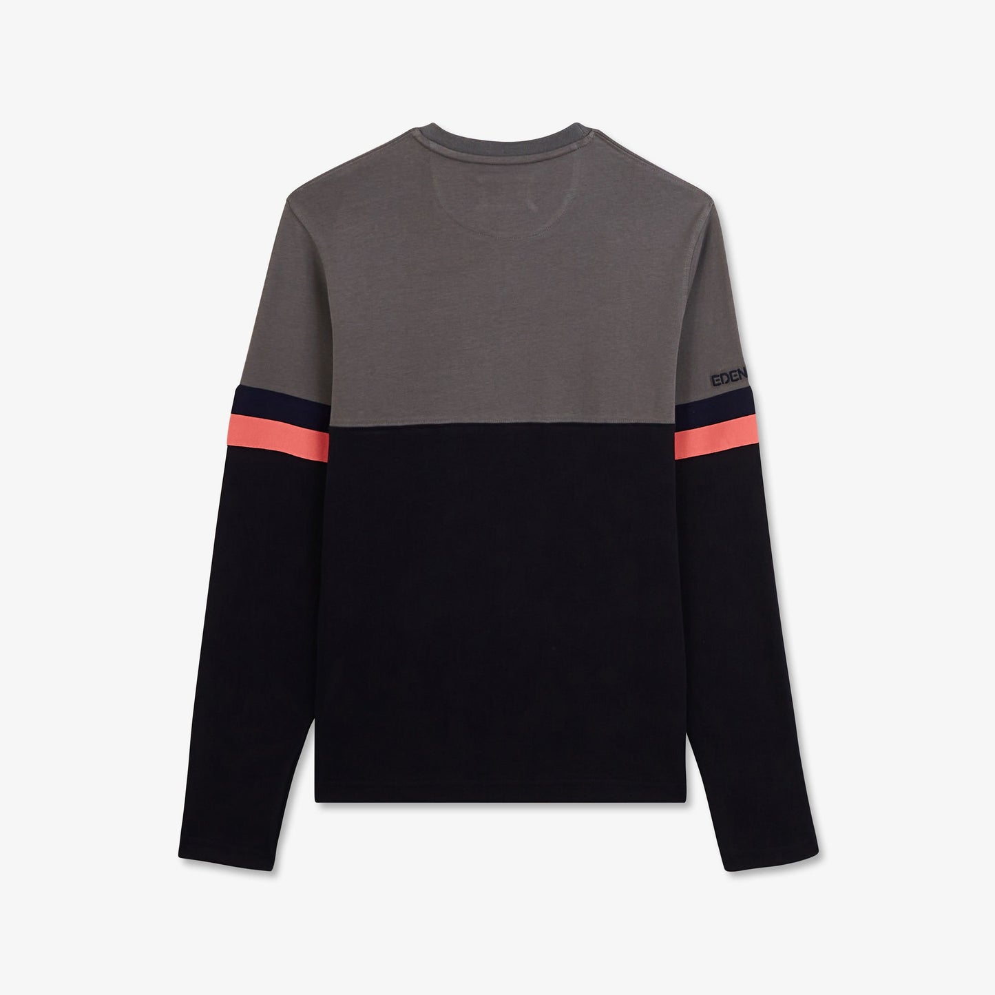 T-shirt gris colorblock à manches longues