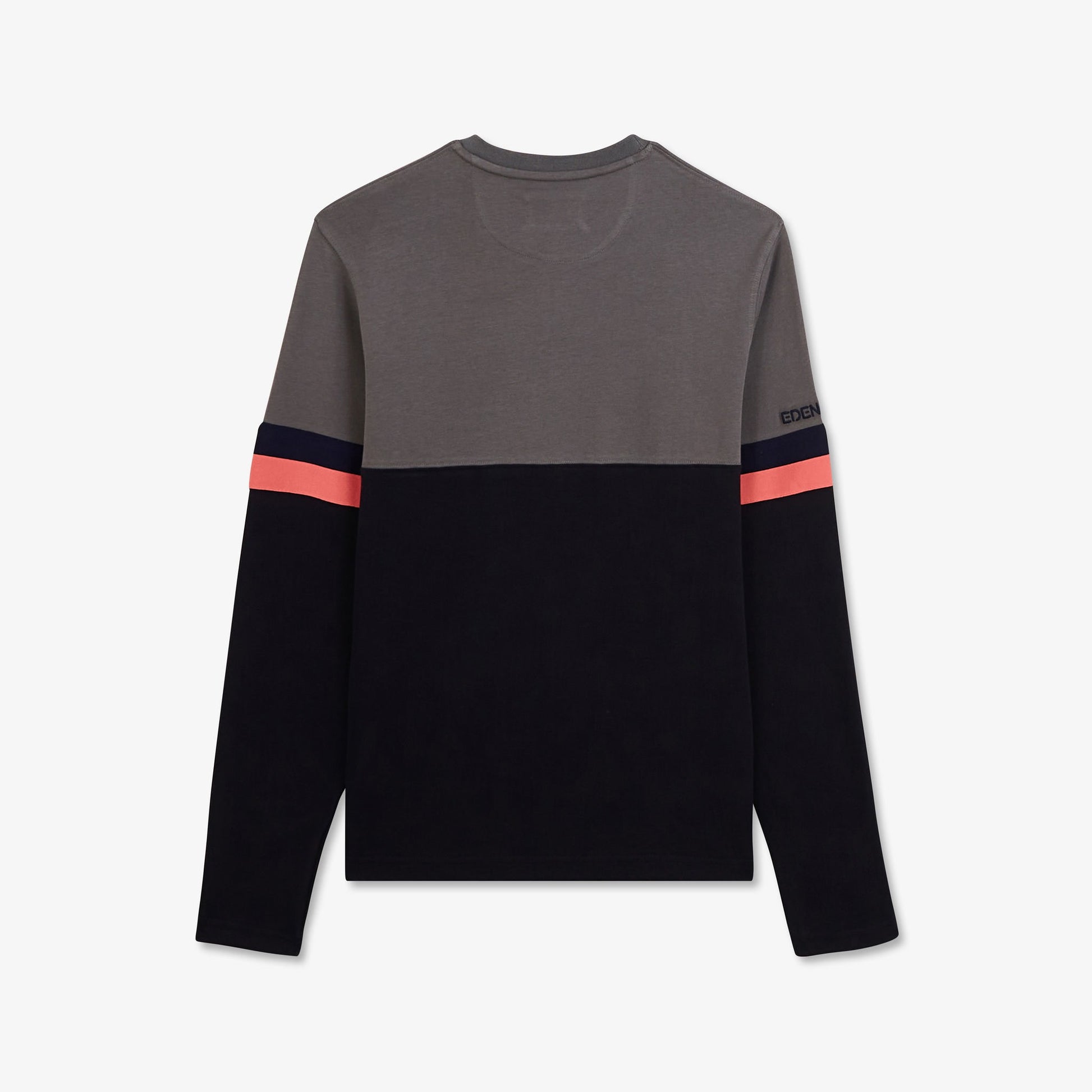 T-shirt gris colorblock à manches longues
