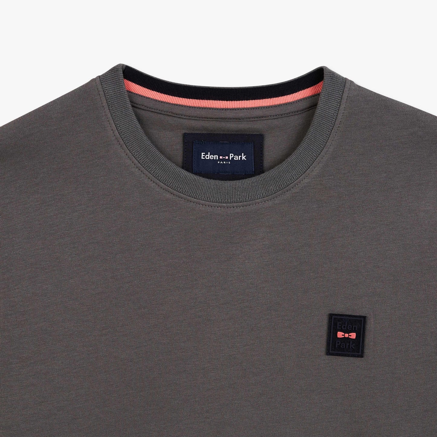 T-shirt gris colorblock à manches longues