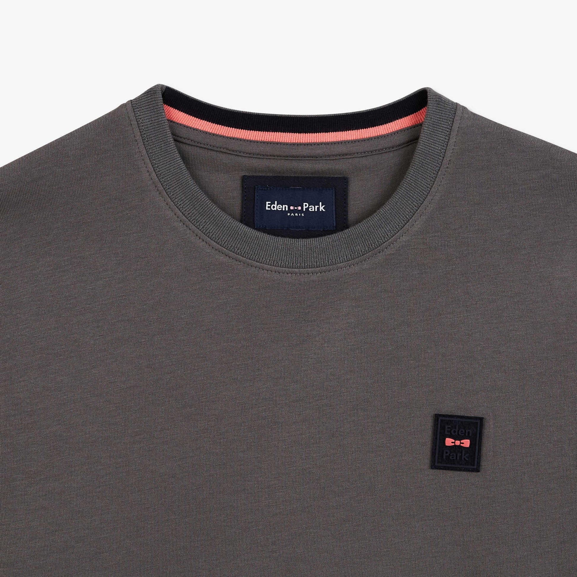 T-shirt gris colorblock à manches longues