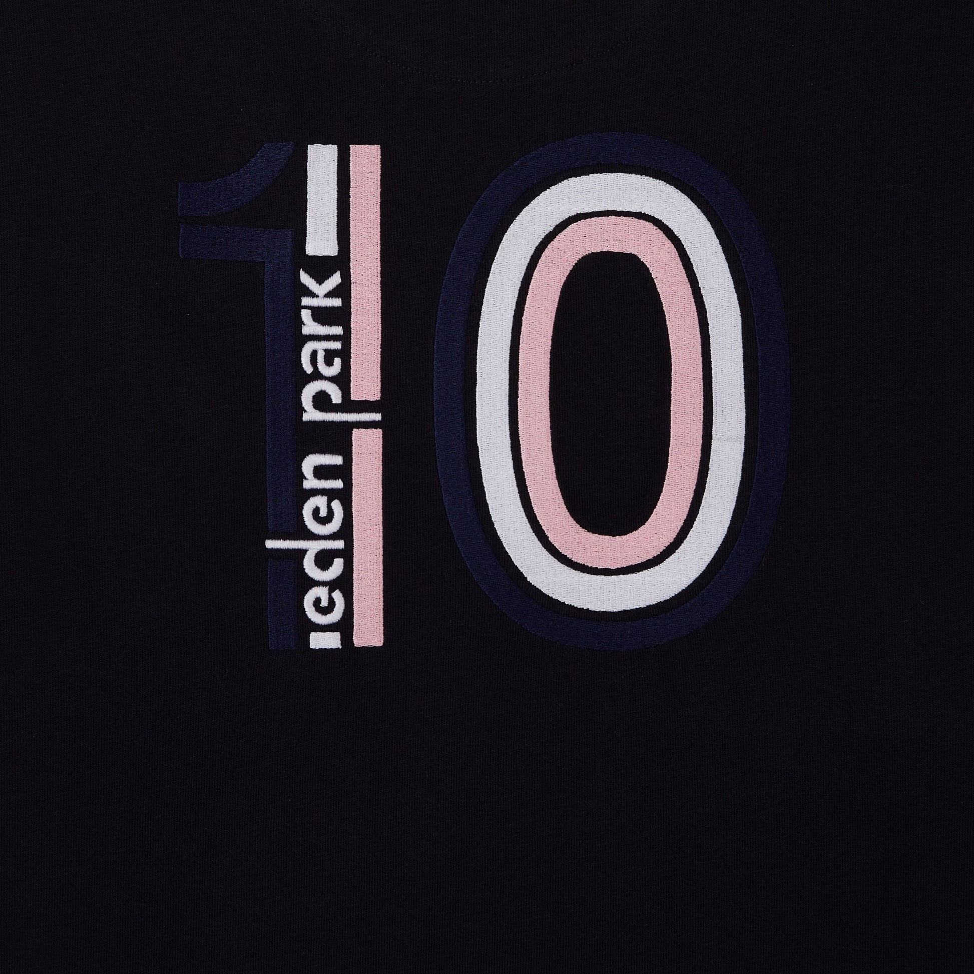 T-shirt cerclé bleu foncé à manches longues