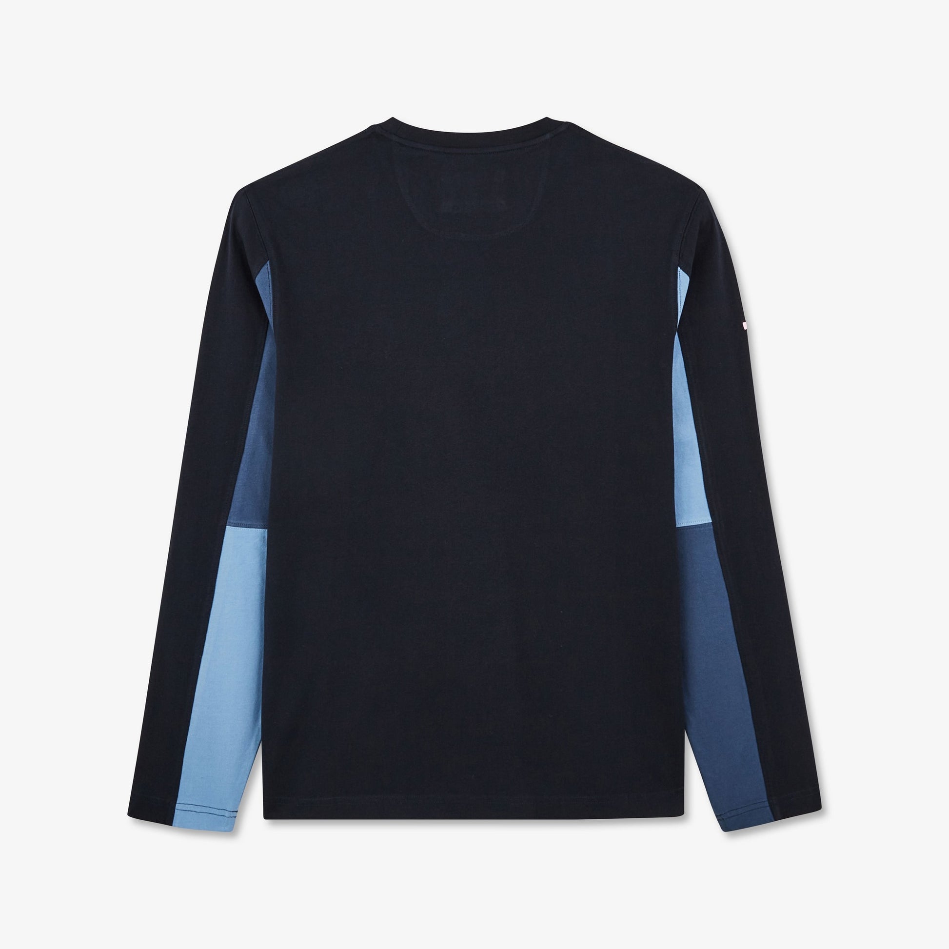 T-shirt manches longues colorblock bleu foncé