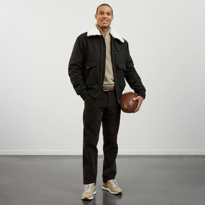 Blouson kaki zippé