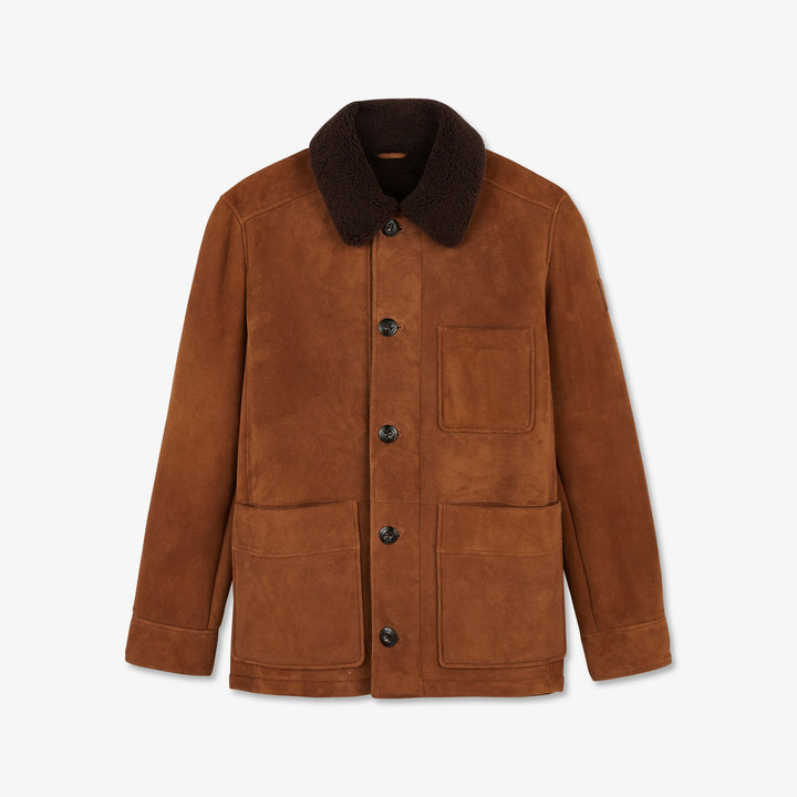 Manteau marron en toison d'agneau