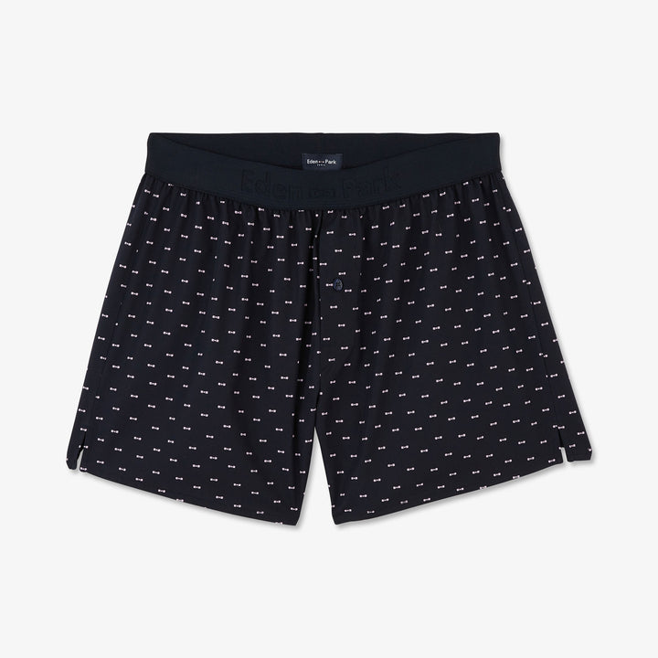 Caleçon bleu foncé à micro-motifs noeuds papillon