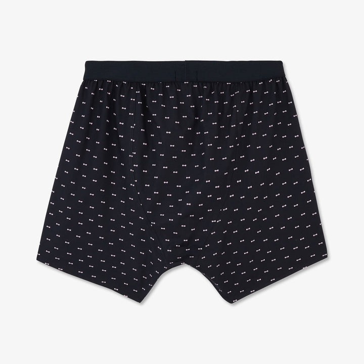 Caleçon bleu foncé à micro-motifs noeuds papillon